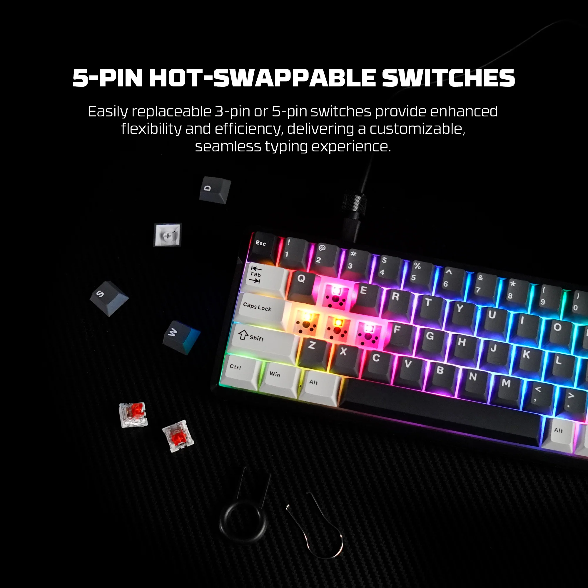 Fantech MK919 ATOM PRO66 Mechanical Keyboard Black Fantech MK919 ATOM PRO66 Mechanical Keyboard Black